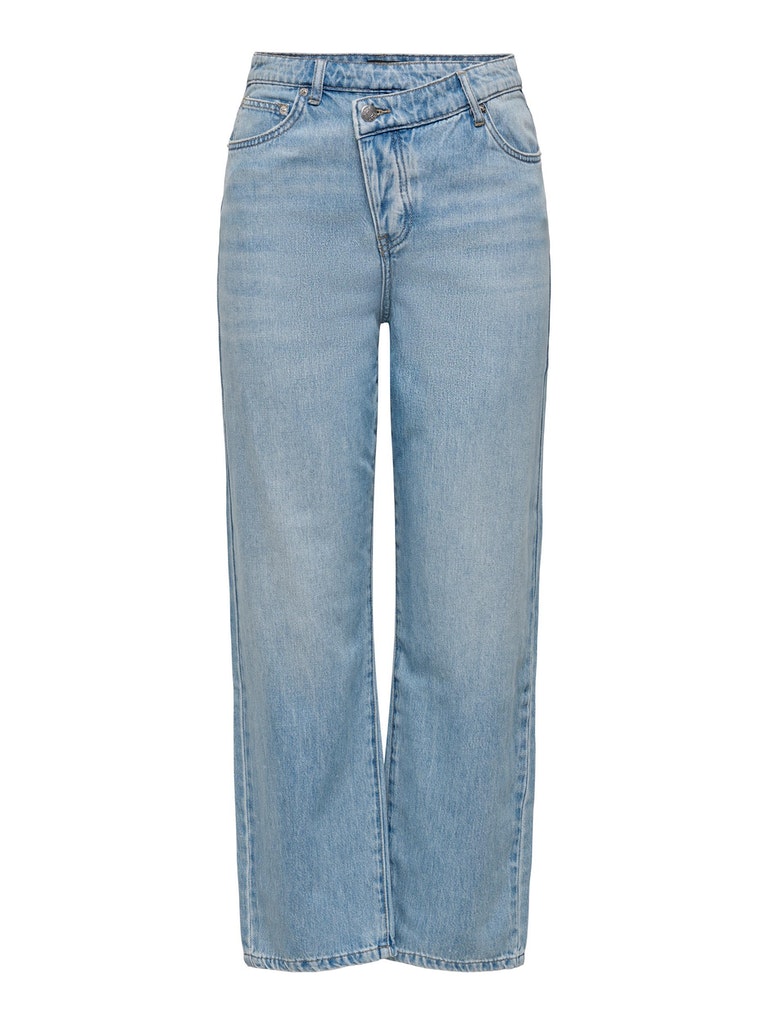 Romeo asymmetrical waist boyfriend fit jeans, LIGHT BLUE DENIM, large