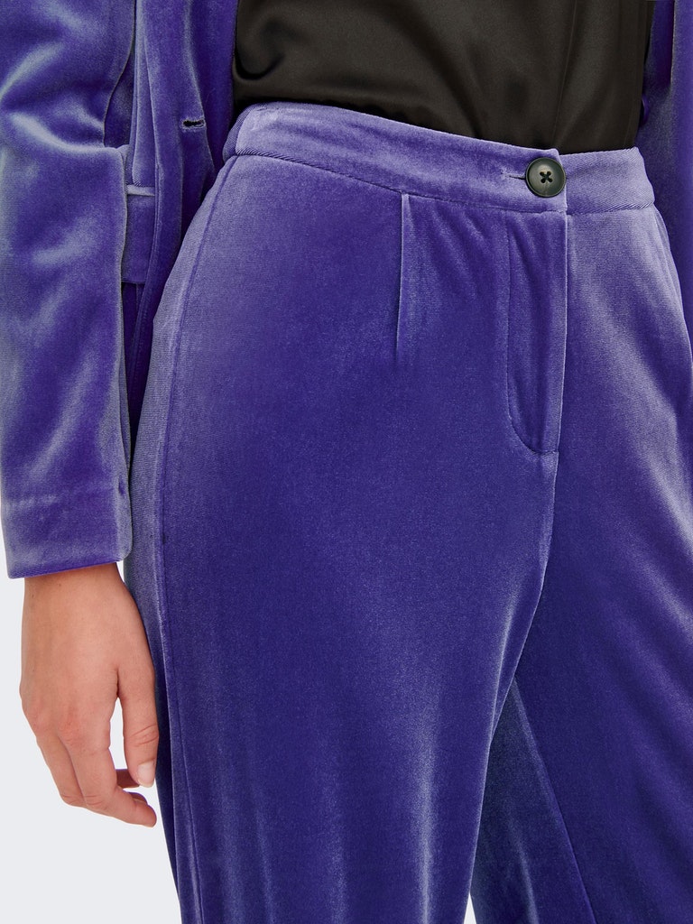 FINAL SALE - Margaret wide-leg velvet pants, DEEP BLUE, large