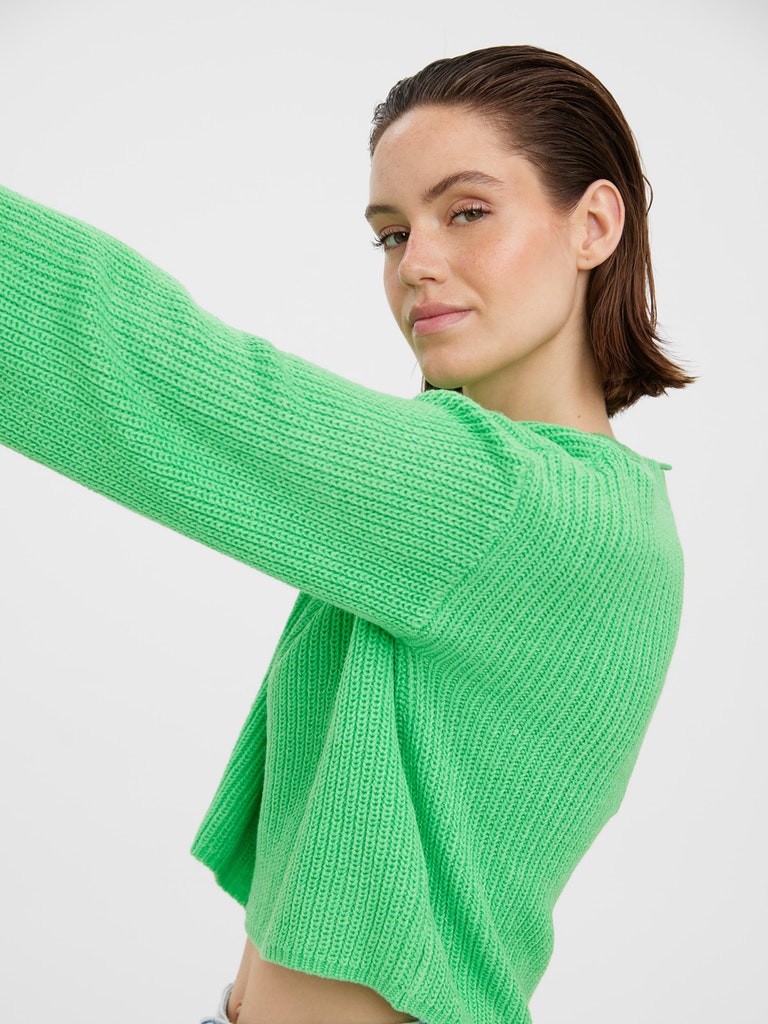 Sayla o-neck sweater, IRISH GREEN, large