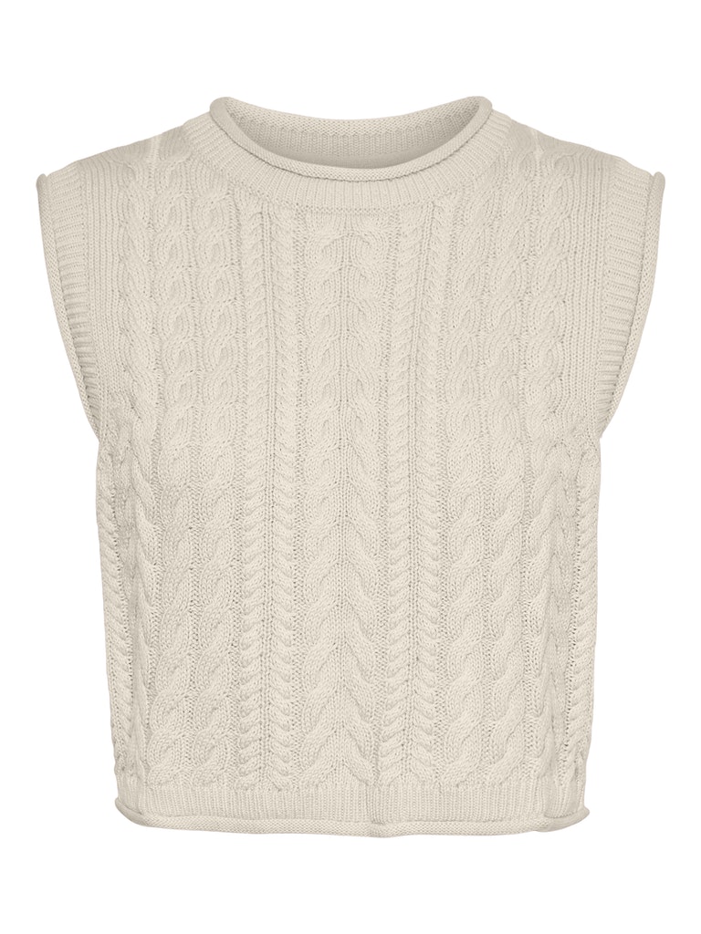 FINAL SALE - Festina cropped cable-knit sweater vest, BIRCH, large