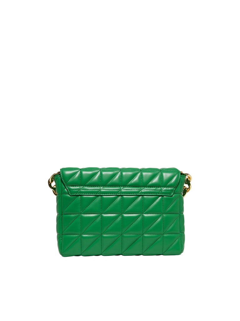 Milda faux leather quilted shoulder bag, GREEN BEE, large