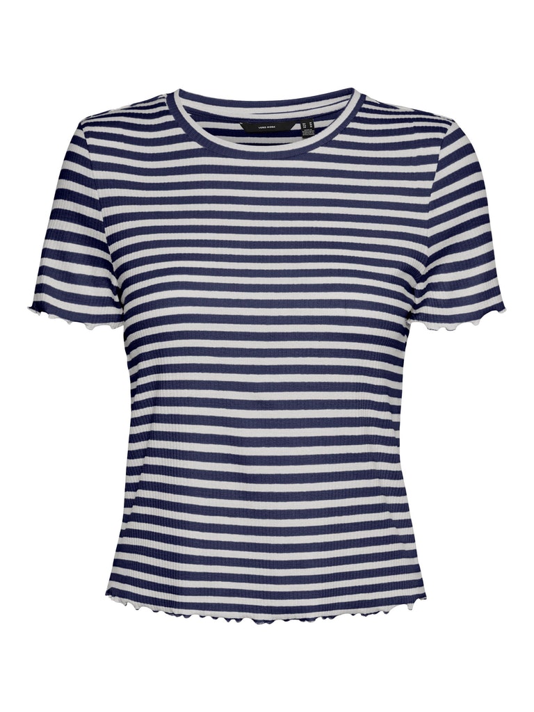 FINAL SALE - Vio crop striped t-shirt, NAVY BLAZER, large