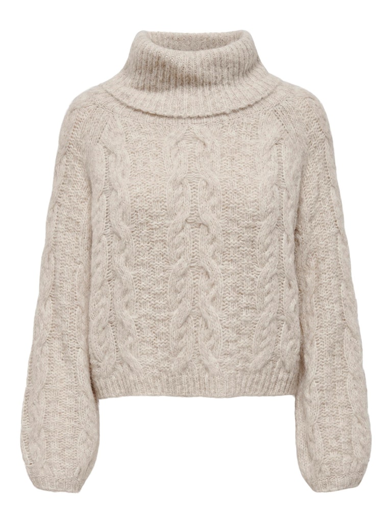 Chunky cable knit sweater, PUMICE STONE, large