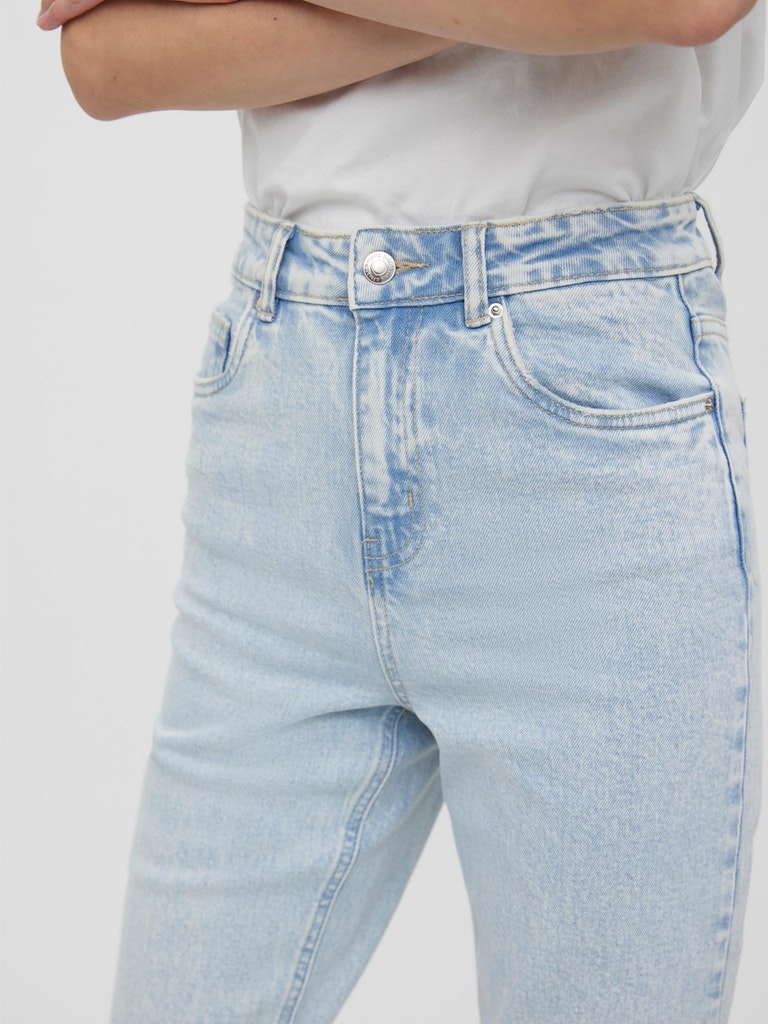FINAL SALE- Drew high waist straight fit jeans, LIGHT BLUE DENIM, large