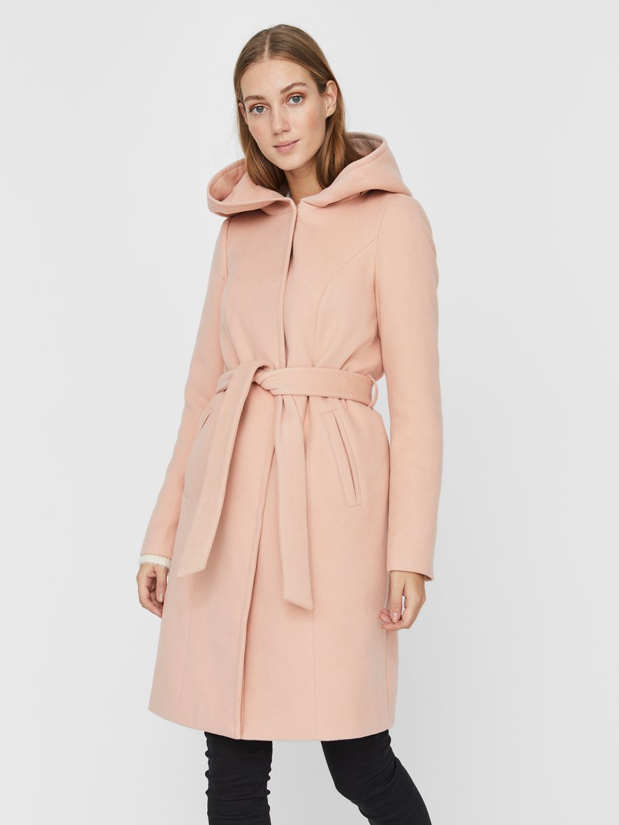 FINAL SALE - Lyon hooded belted coat, MAHOGANY ROSE, large