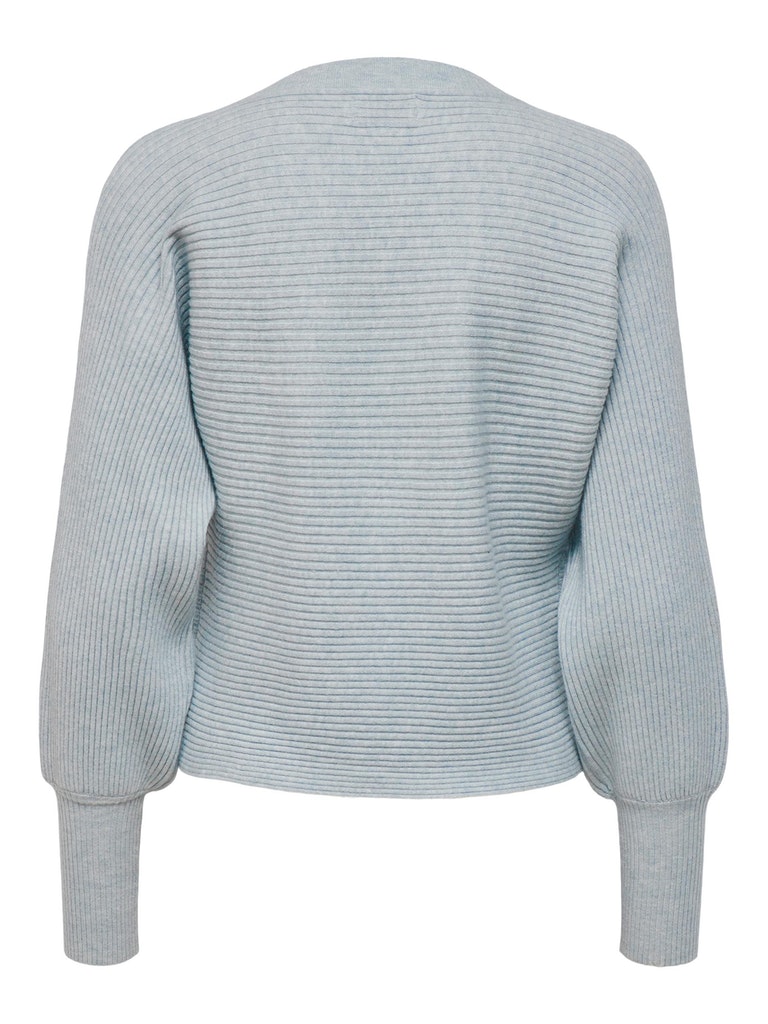 Lilian v-neck rib-knit cardigan, PEARL BLUE, large