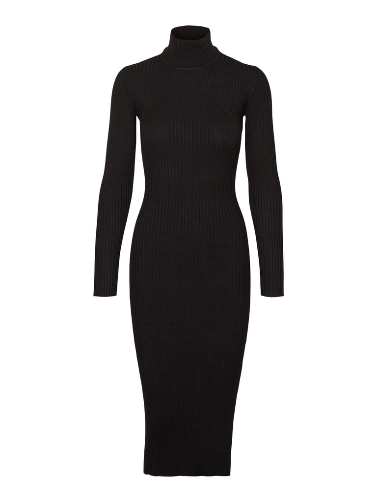 FINAL SALE- Willow slim fit midi knit dress, BLACK, large