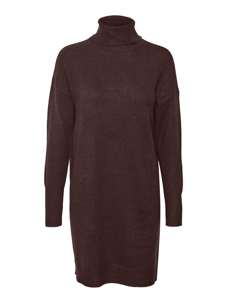 Brilliant turtleneck sweater dress, COFFEE BEAN, large