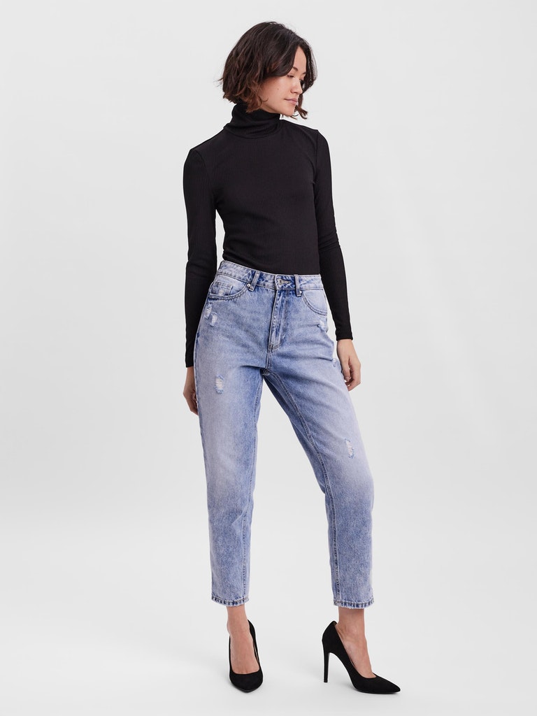 FINAL SALE - Joana high waist mom fit jeans, LIGHT BLUE DENIM, large