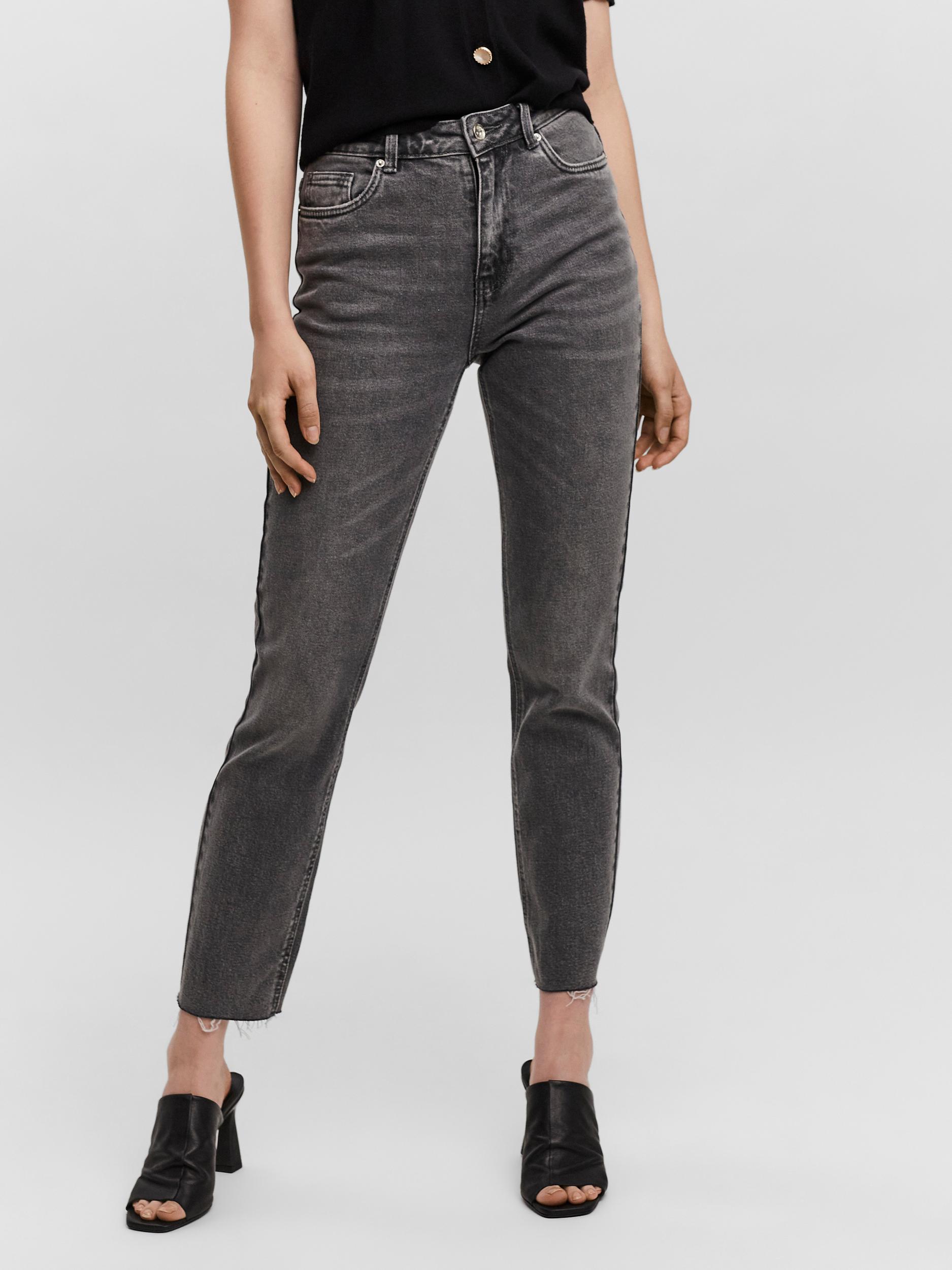 FINAL SALE - Brenda high waist straight fit jeans, MEDIUM GREY DENIM, large